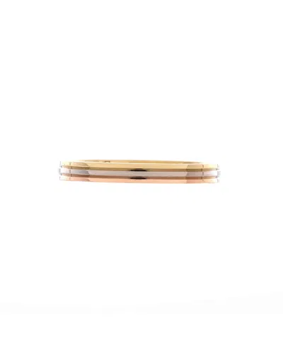 Pre-owned Pre-owned Cartier  Cartier 2.5mm Vendome Louis Cartier Wedding Band Ring 18k Tricolor Gold