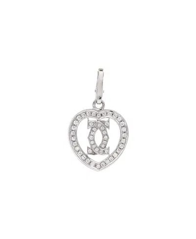 Pre-owned Pre-owned Cartier  Cartier 2c Heart Charm 18k White Gold With Diamonds