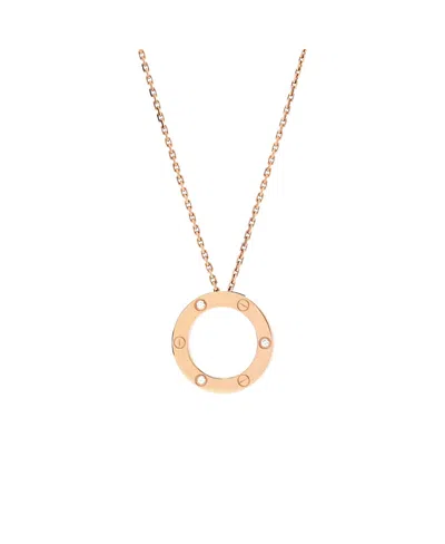 Pre-owned Pre-owned Cartier  Cartier 3 Diamonds Love Pendant Necklace 18k Rose Gold And Diamonds, 18.5 In Pink