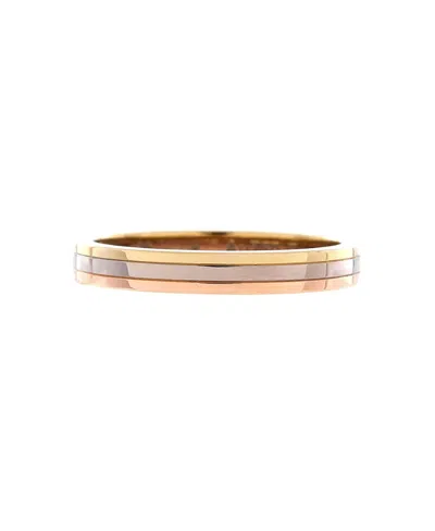 Pre-owned Pre-owned Cartier  Cartier 3.5mm Vendome Louis Cartier Wedding Band Ring 18k Tricolor Gold In K Gold