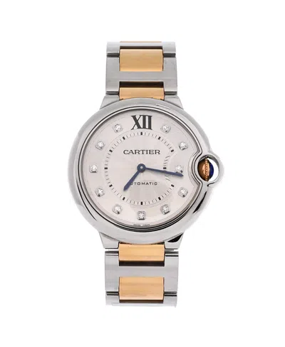 Pre-owned Pre-owned Cartier  Cartier Ballon Bleu De Cartier Automatic Watch In Stainless Steel And Rose Gold With Diamo In Dial Color: Silver