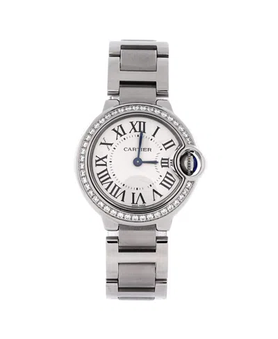 Pre-owned Pre-owned Cartier  Cartier Ballon Bleu De Cartier Quartz Watch In Stainless Steel With Diamond Bezel 28mm In Dial Color: Natural