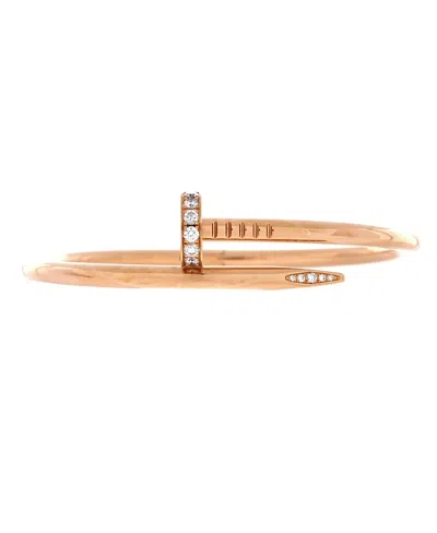 Pre-owned Pre-owned Cartier  Cartier Classic Juste Un Clou Bracelet 18k Rose Gold With Diamonds In Pink