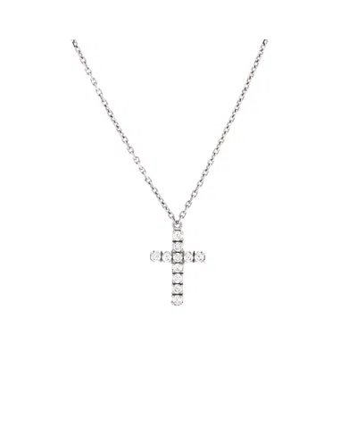Pre-owned Pre-owned Cartier  Cartier Cross Pendant Necklace 18k White Gold With Diamonds, 18