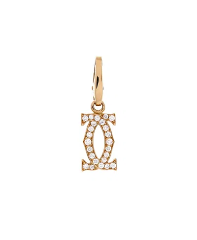 Pre-owned Pre-owned Cartier  Cartier Double C Charm Pendant 18k Gold And Diamonds