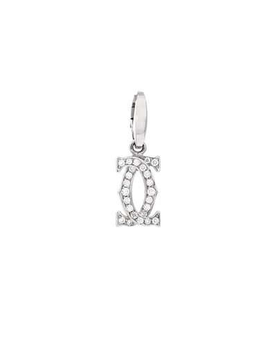 Pre-owned Pre-owned Cartier  Cartier Double C Charm Pendant 18k White Gold With Diamonds