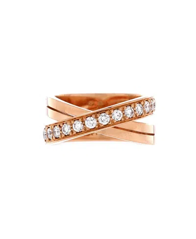 Pre-owned Pre-owned Cartier  Cartier Etincelle De Cartier Crossover Ring 18k Rose Gold And Diamonds In Pink
