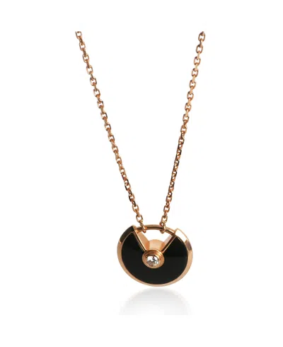 Pre-owned Pre-owned Cartier  Cartier Extra Small Model Amulette 18k Rose Gold Necklace In Pink