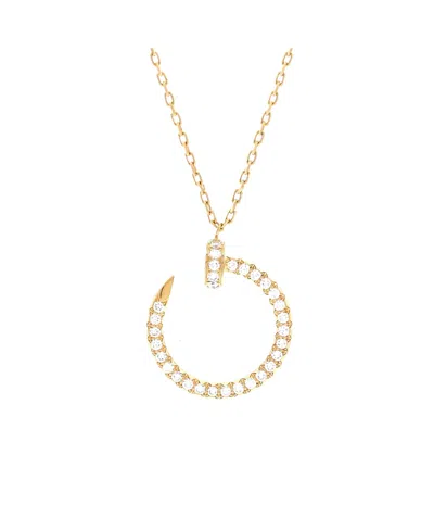 Pre-owned Pre-owned Cartier  Cartier Juste Un Clou Pendant Necklace 18k Gold And Pave Diamonds, 17.75