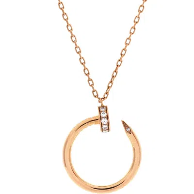 Pre-owned Cartier  Cartier Juste Un Clou Pendant Necklace 18k Rose Gold With Diamonds