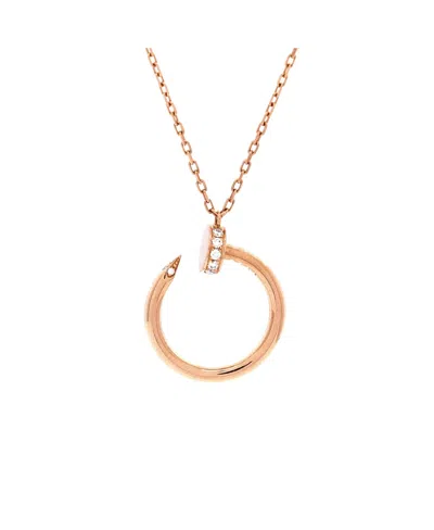 Pre-owned Pre-owned Cartier  Cartier Juste Un Clou Pendant Necklace 18k Rose Gold With Diamonds, 16 In Pink