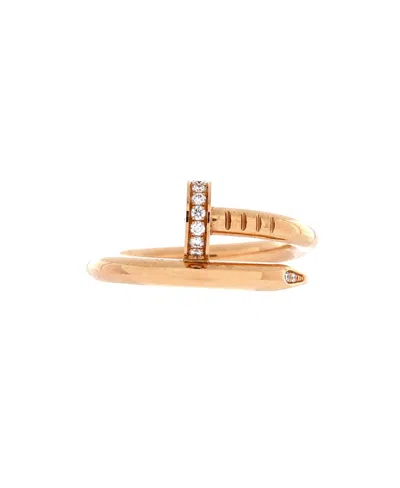 Pre-owned Pre-owned Cartier  Cartier Juste Un Clou Ring 18k Rose Gold And Diamonds In Pink