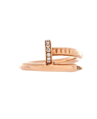 Pre-owned Pre-owned Cartier  Cartier Juste Un Clou Ring 18k Rose Gold And Diamonds In Pink