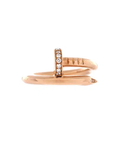 Pre-owned Pre-owned Cartier  Cartier Juste Un Clou Ring 18k Rose Gold And Diamonds In Pink