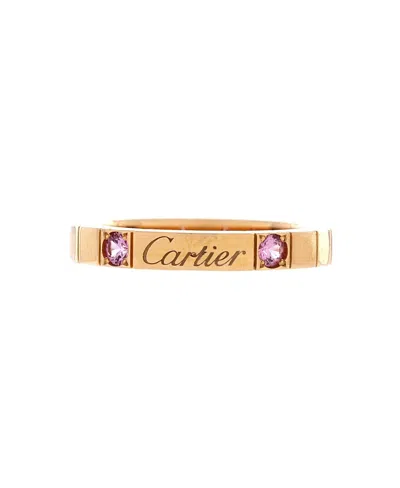 Pre-owned Pre-owned Cartier  Cartier Lanieres Ring 18k Rose Gold With Pink Sapphires