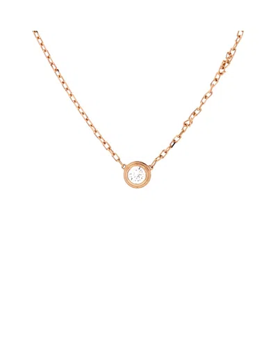 Pre-owned Pre-owned Cartier  Cartier Large Cartier D'amour Pendant Necklace 18k Rose Gold With Diamond In Pink