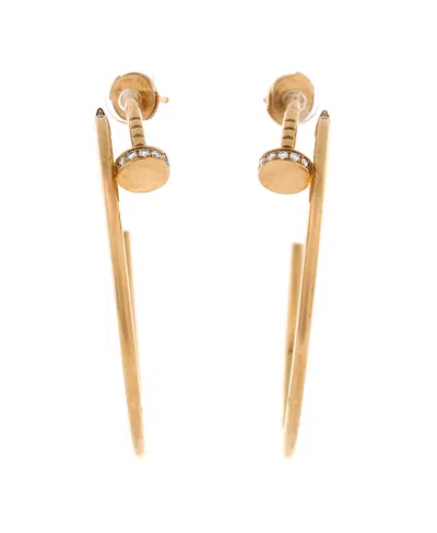 Pre-owned Pre-owned Cartier  Cartier Large Juste Un Clou Hoop Earrings 18k Gold With Diamonds