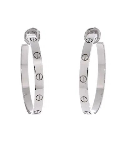 Pre-owned Pre-owned Cartier  Cartier Large Love Hoop Earrings 18k White Gold