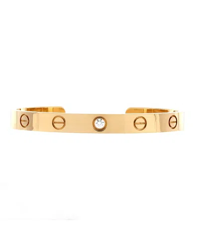 Pre-owned Pre-owned Cartier  Cartier Love 1 Diamond Cuff Bracelet 18k Gold With Diamond