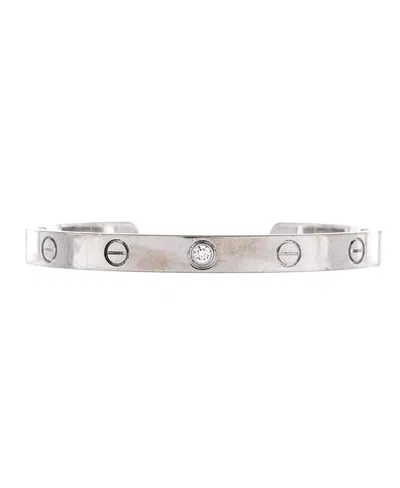Pre-owned Pre-owned Cartier  Cartier Love 1 Diamond Cuff Bracelet 18k White Gold With Diamond
