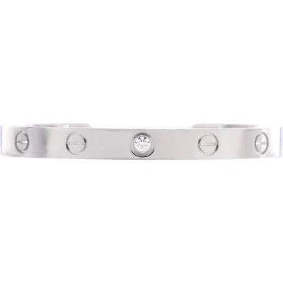 Pre-owned Cartier  Cartier Love 1 Diamond Cuff Bracelet 18k White Gold With Diamond