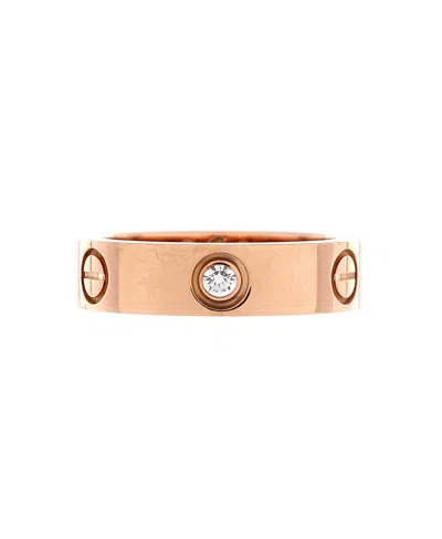 Pre-owned Pre-owned Cartier  Cartier Love 3 Diamonds Band Ring 18k Rose Gold With Diamonds In Pink