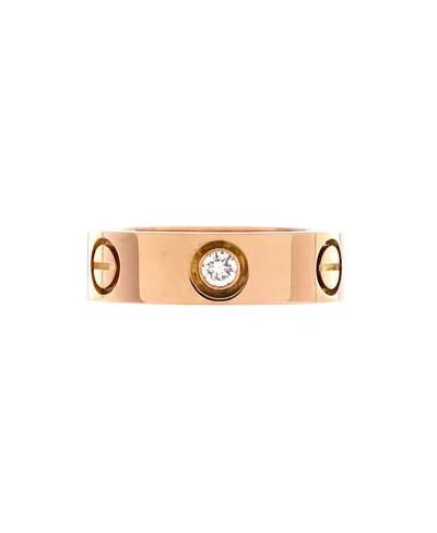 Pre-owned Pre-owned Cartier  Cartier Love 3 Diamonds Band Ring 18k Rose Gold With Diamonds In Pink