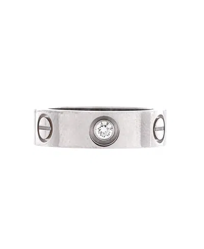 Pre-owned Pre-owned Cartier  Cartier Love 3 Diamonds Band Ring 18k White Gold With Diamond