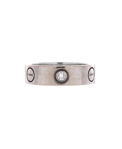 Pre-owned Pre-owned Cartier  Cartier Love 3 Diamonds Band Ring 18k White Gold With Diamond
