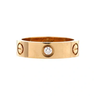Pre-owned Cartier  Cartier Love 3 Diamonds Band Ring 18k Yellow Gold With Diamonds