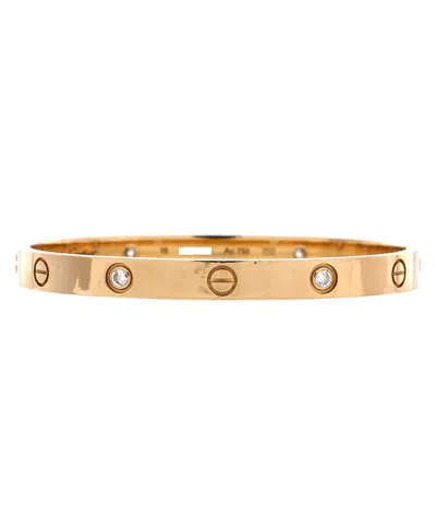 Pre-owned Pre-owned Cartier  Cartier Love 4 Diamond Bracelet 18k Gold With Diamonds