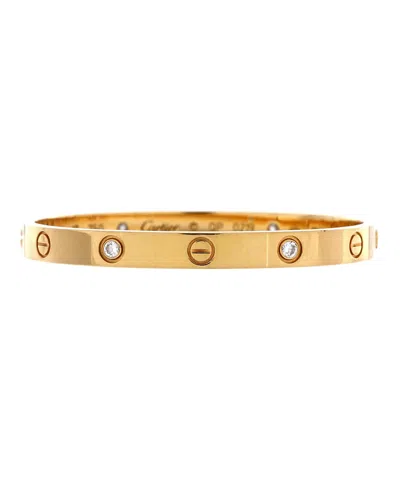 Pre-owned Pre-owned Cartier  Cartier Love 4 Diamond Bracelet 18k Gold With Diamonds