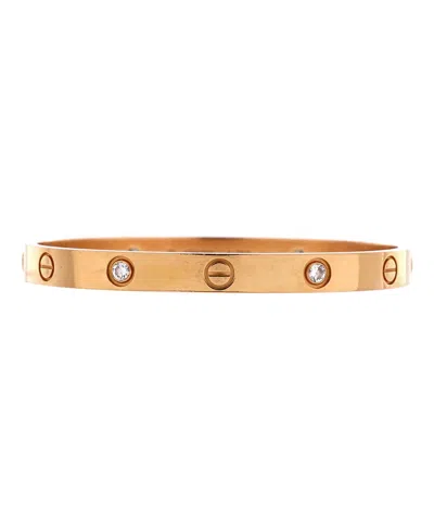 Pre-owned Pre-owned Cartier  Cartier Love 4 Diamond Bracelet 18k Rose Gold With Diamonds In Pink
