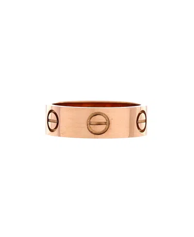 Pre-owned Pre-owned Cartier  Cartier Love Band Ring 18k Rose Gold In Pink
