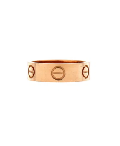 Pre-owned Pre-owned Cartier  Cartier Love Band Ring 18k Rose Gold In Pink
