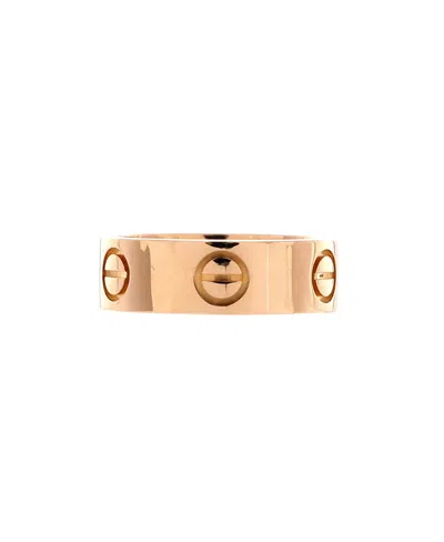 Pre-owned Pre-owned Cartier  Cartier Love Band Ring 18k Rose Gold In Pink