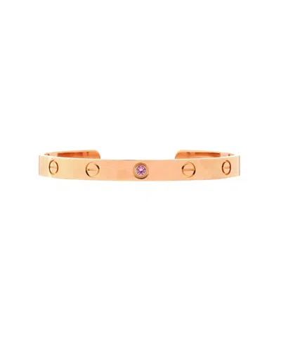 Pre-owned Pre-owned Cartier  Cartier Love Cuff Bracelet 18k Rose Gold With Pink Sapphire