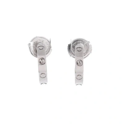 Pre-owned Cartier  Cartier Love Hoop Earrings 18k White Gold Small
