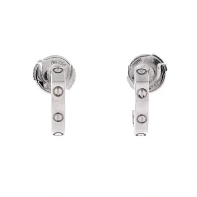 Pre-owned Cartier  Cartier Love Hoop Earrings 18k White Gold Small