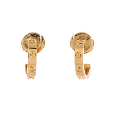 Pre-owned Cartier  Cartier Love Hoop Earrings 18k Yellow Gold Small