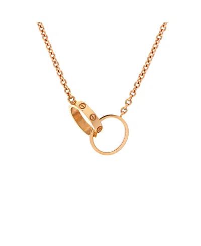 Pre-owned Pre-owned Cartier  Cartier Love Interlocking Necklace 18k Rose Gold, 17.25"