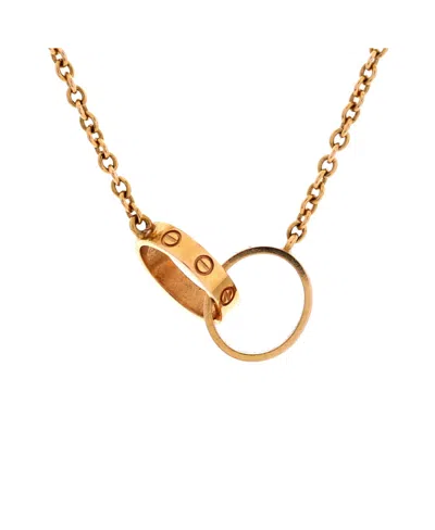 Pre-owned Pre-owned Cartier  Cartier Love Interlocking Necklace 18k Rose Gold, 17.25