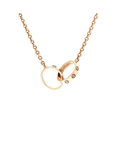 Pre-owned Pre-owned Cartier  Cartier Love Interlocking Necklace 18k Rose Gold, 17.25 In Pink