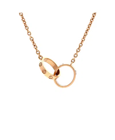 Pre-owned Pre-owned Cartier  Cartier Love Interlocking Necklace 18k Rose Gold, 17.25 In Pink