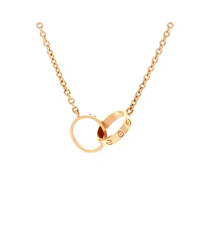Pre-owned Pre-owned Cartier  Cartier Love Interlocking Necklace 18k Rose Gold, 17.25 In Pink