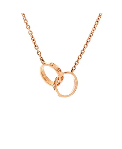 Pre-owned Pre-owned Cartier  Cartier Love Interlocking Necklace 18k Rose Gold, 17.25 In Pink