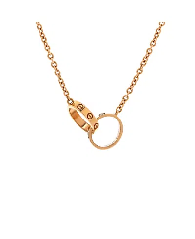 Pre-owned Pre-owned Cartier  Cartier Love Interlocking Necklace 18k Rose Gold, 17.25 In Pink