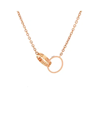 Pre-owned Pre-owned Cartier  Cartier Love Interlocking Necklace 18k Rose Gold, 17.25 In Pink