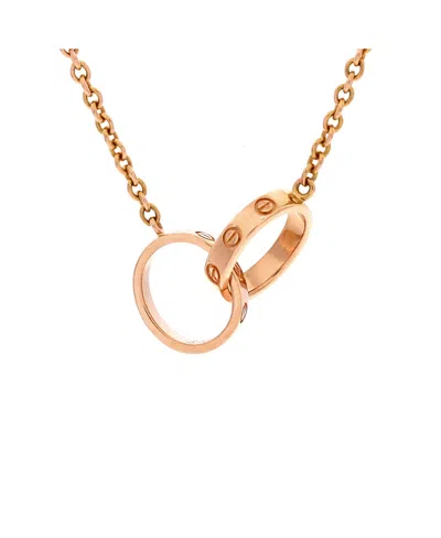 Pre-owned Pre-owned Cartier  Cartier Love Interlocking Necklace 18k Rose Gold, 17.25 In Pink