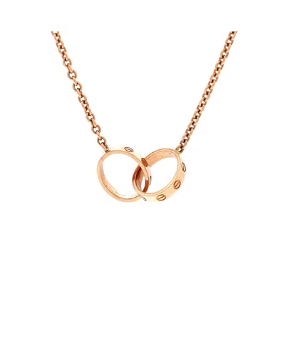 Pre-owned Pre-owned Cartier  Cartier Love Interlocking Necklace 18k Rose Gold, 17.25 In Pink